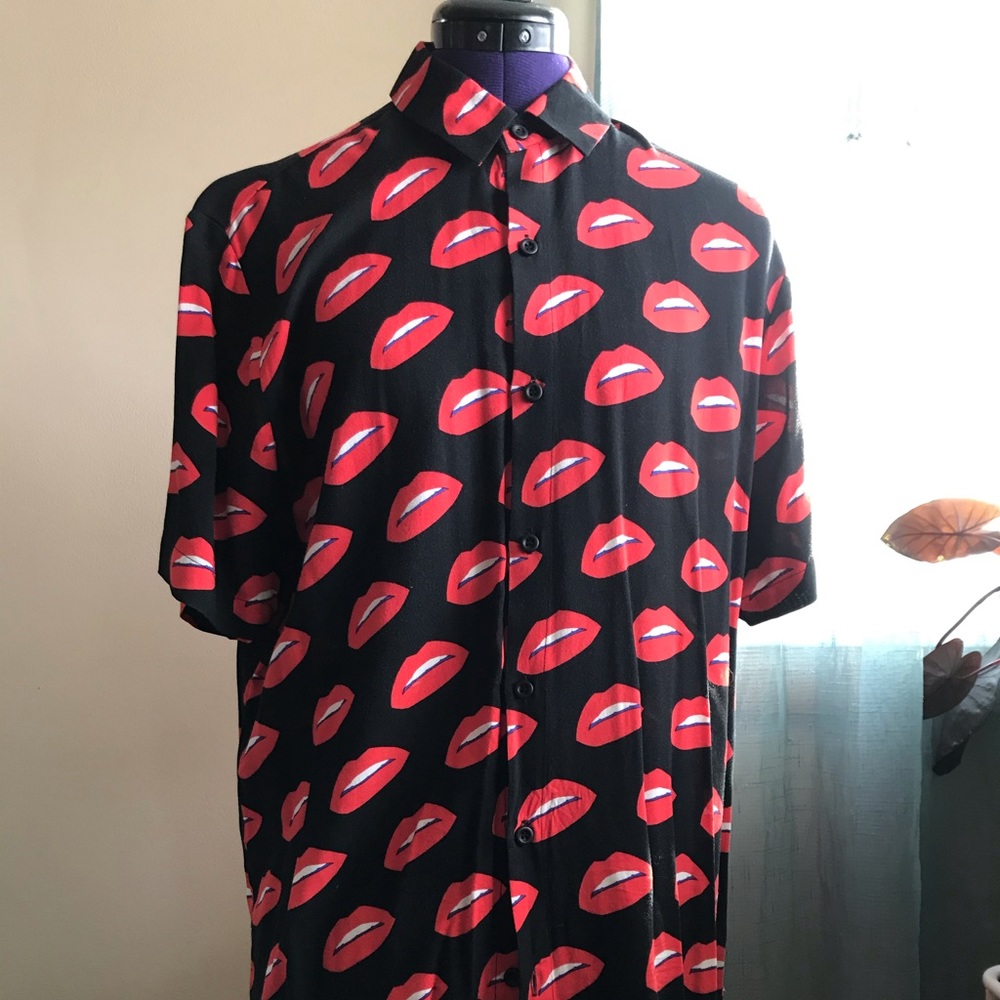 Pattern short sleeve button up
